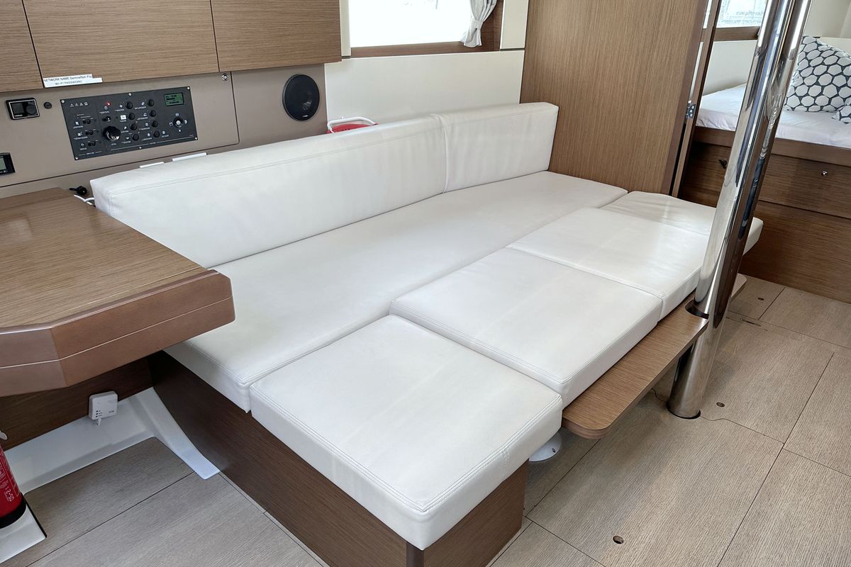 Salon of Flip, a Beneteau Oceanis 38.1 sailboat at Grad Pula, Croatia