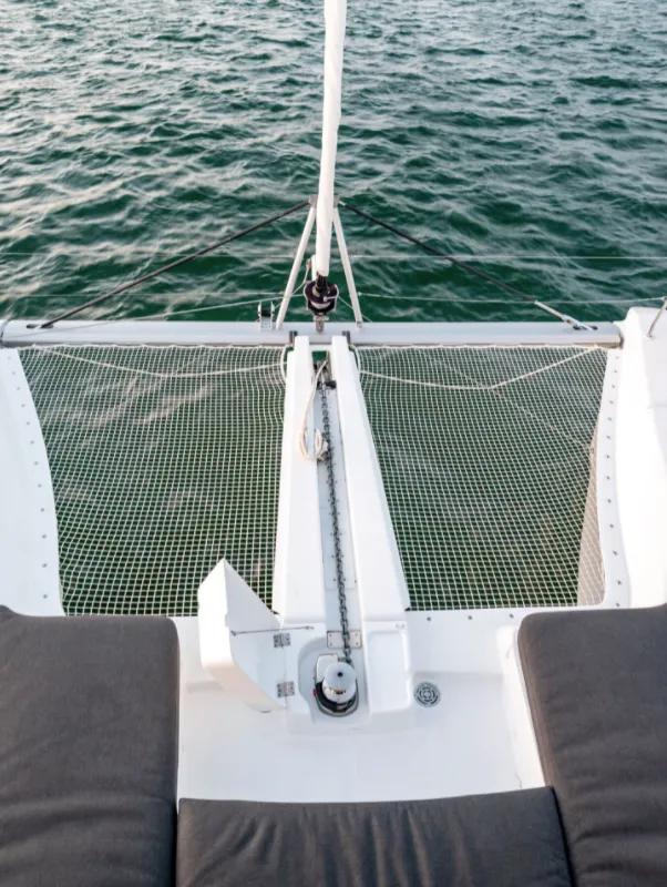 Overseas, a Lagoon 46 catamaran at Thira Municipal Unit, Greece