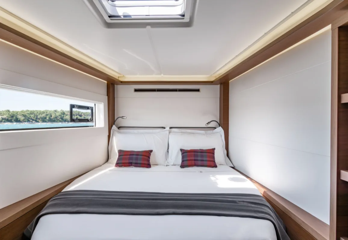 Cabin on Overseas, a Lagoon 46 catamaran at Thira Municipal Unit, Greece