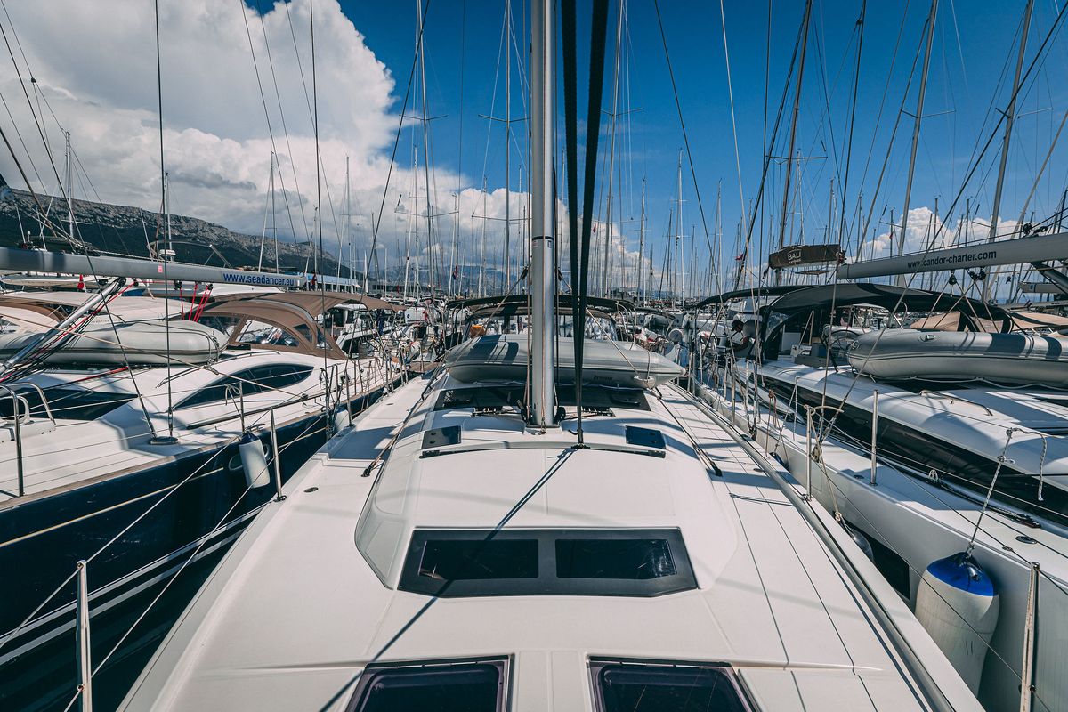 BALU, a Dufour 470 sailboat at Grad Kaštela, Croatia