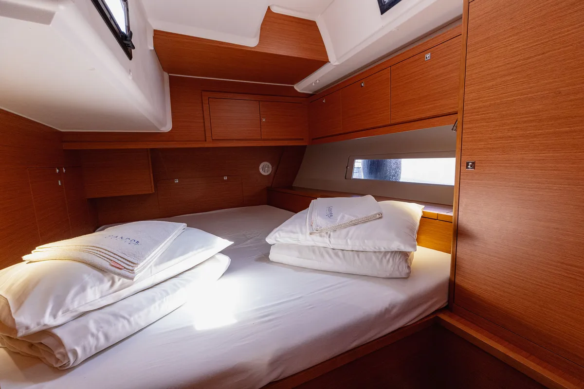 Cabin on BALU, a Dufour 470 sailboat at Grad Kaštela, Croatia