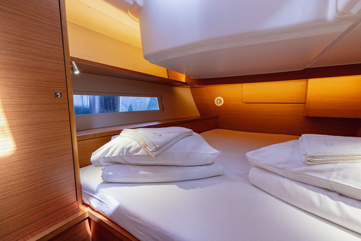 Cabin on BALU, a Dufour 470 sailboat at Grad Kaštela, Croatia
