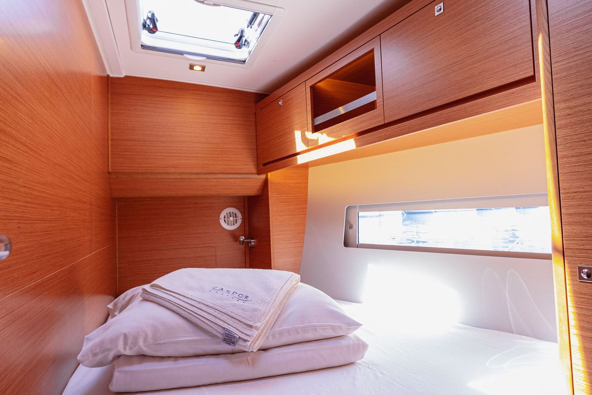 Cabin on BALU, a Dufour 470 sailboat at Grad Kaštela, Croatia