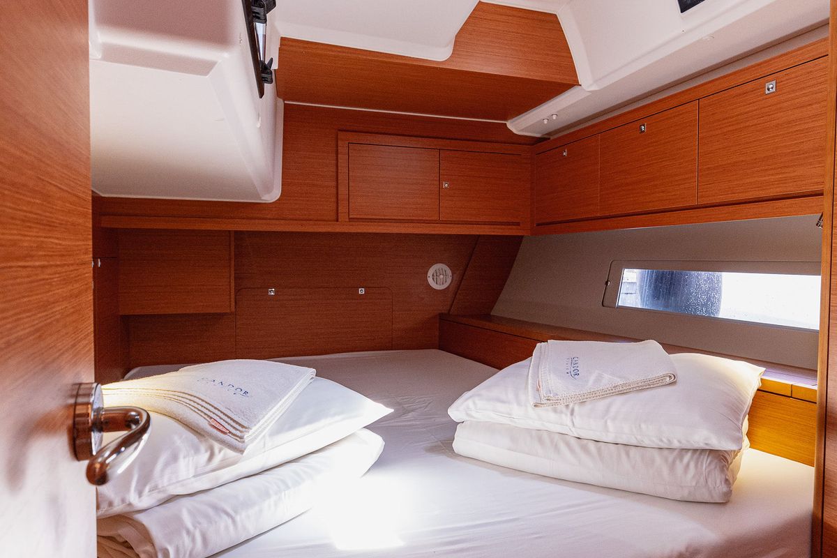 Cabin on BALU, a Dufour 470 sailboat at Grad Kaštela, Croatia