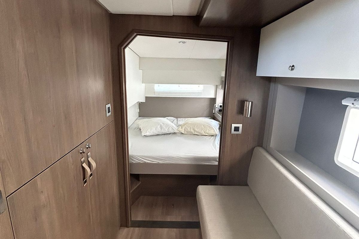 Cabin on Dytick, a Bali 4.2 OW catamaran at Hyères, France