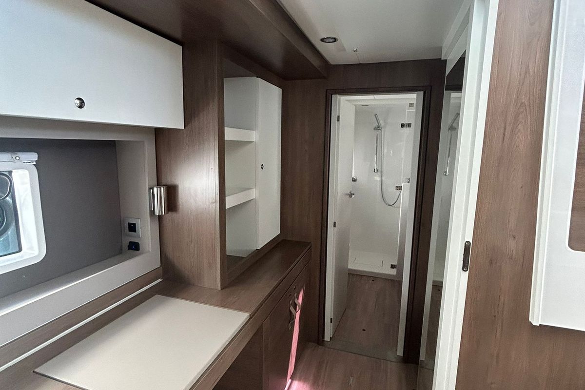 Cabin on Dytick, a Bali 4.2 OW catamaran at Hyères, France