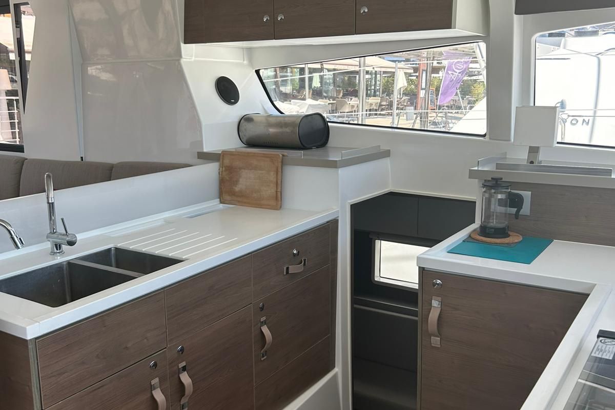 Galley of Dytick, a Bali 4.2 OW catamaran at Hyères, France