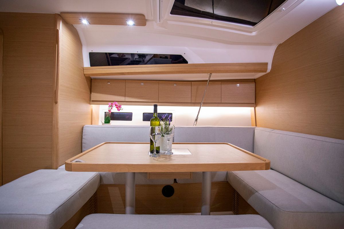 Salon of Sea Cloud 2, a Dufour 412 GL sailboat at Grad Pula, Croatia