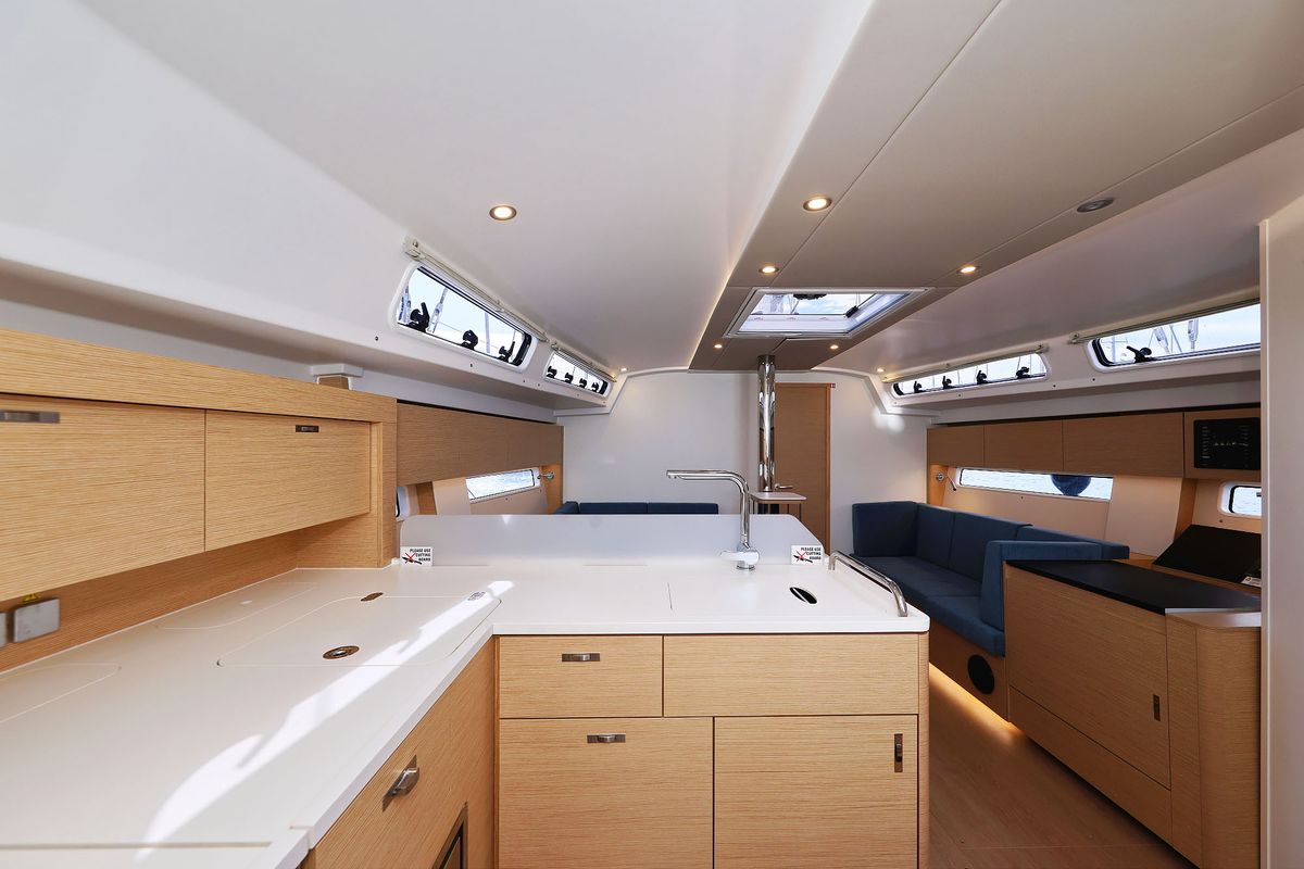 Galley of Sundance, a Hanse Yachts Hanse 410 sailboat at Grad Biograd na Moru, Croatia