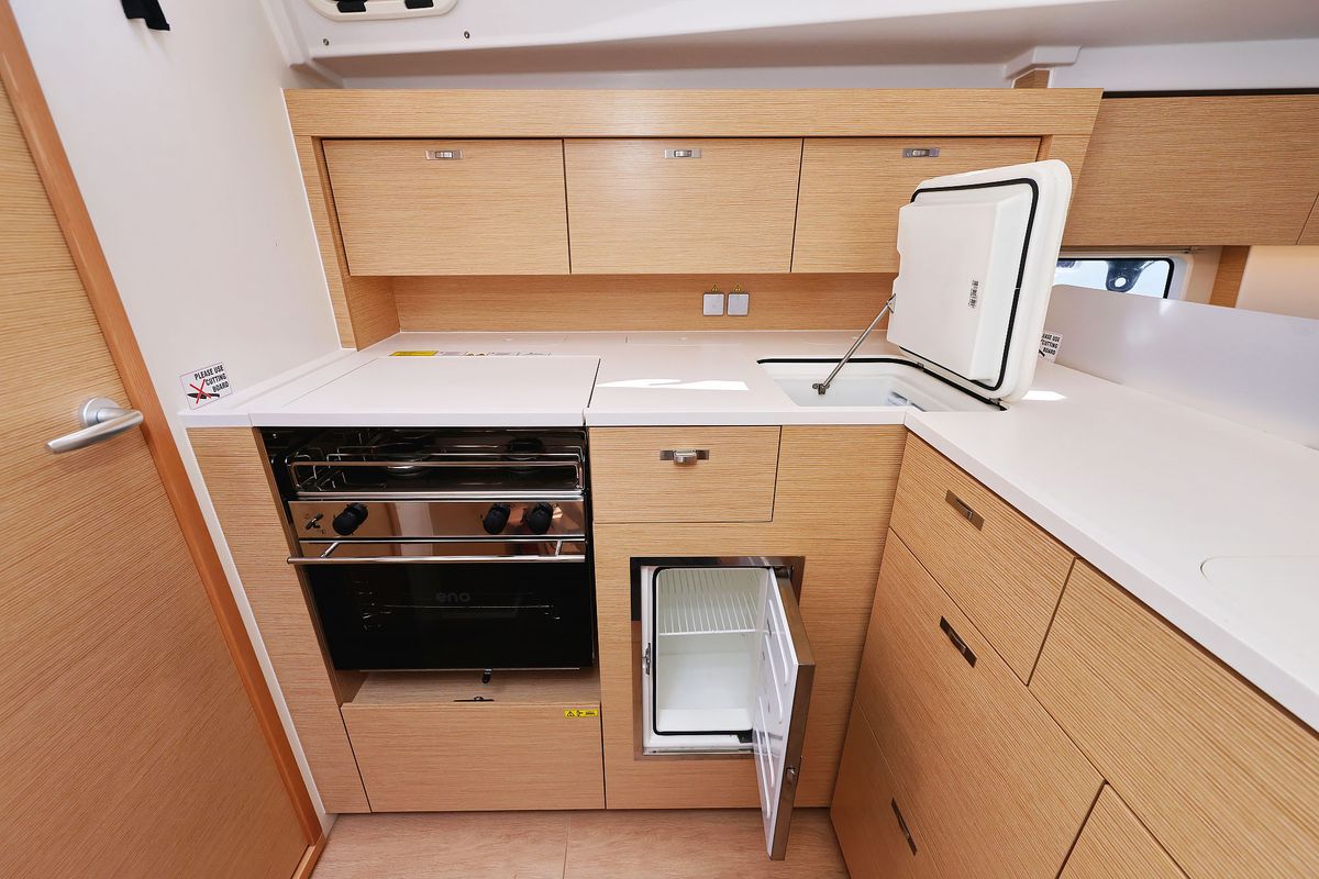 Galley of Sundance, a Hanse Yachts Hanse 410 sailboat at Grad Biograd na Moru, Croatia