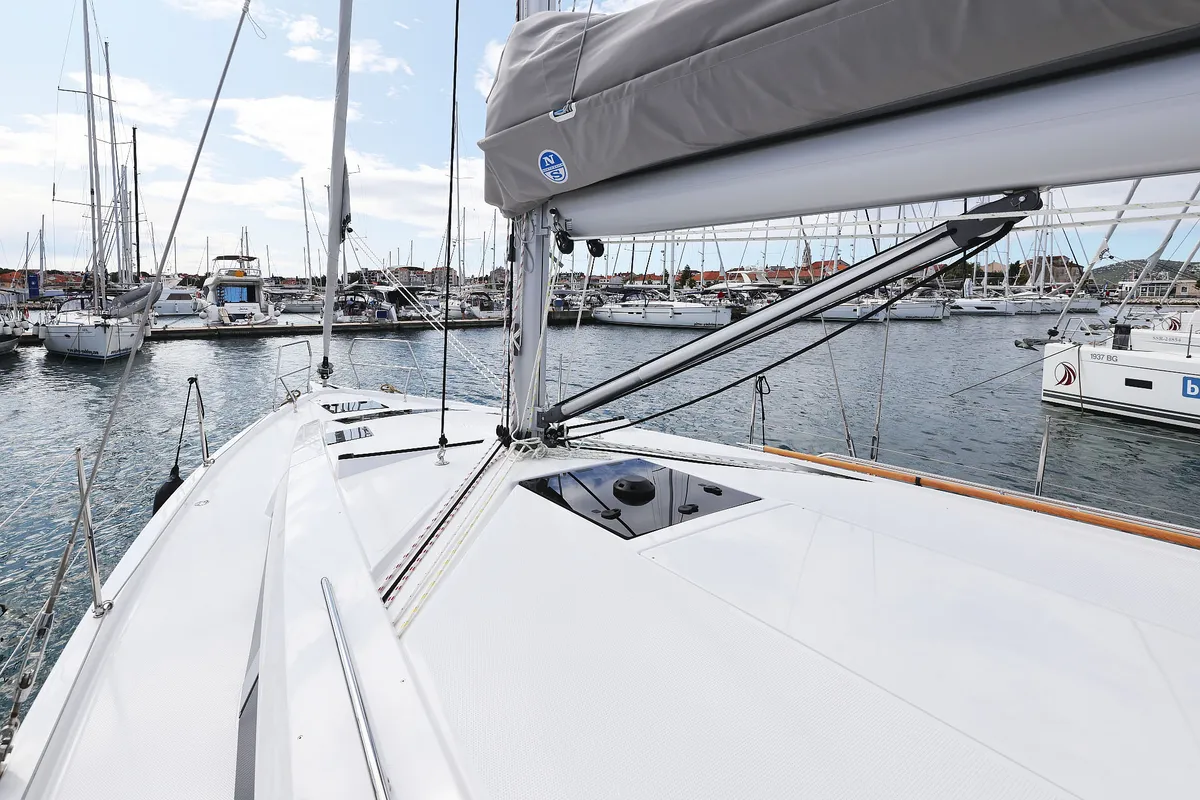 Deck of Sundance, a Hanse Yachts Hanse 410 sailboat at Grad Biograd na Moru, Croatia