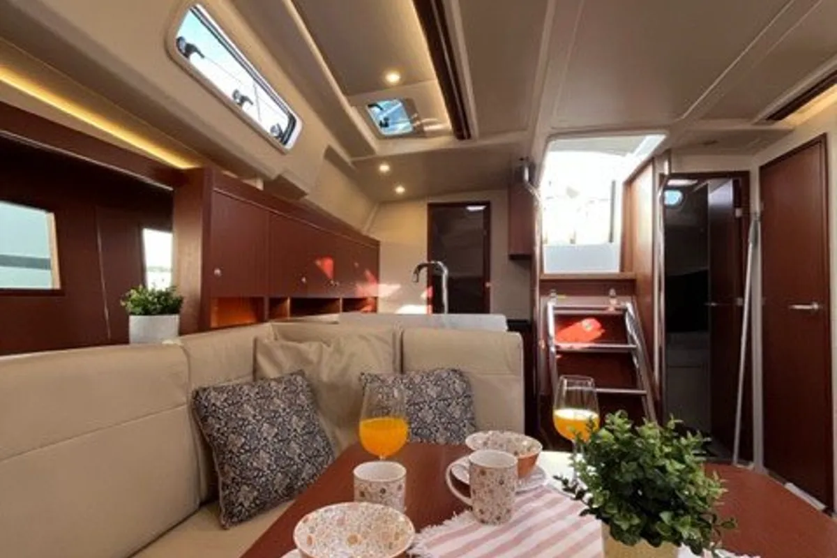 Salon of Maja, a Hanse Yachts Hanse 455 sailboat at Grad Biograd na Moru, Croatia