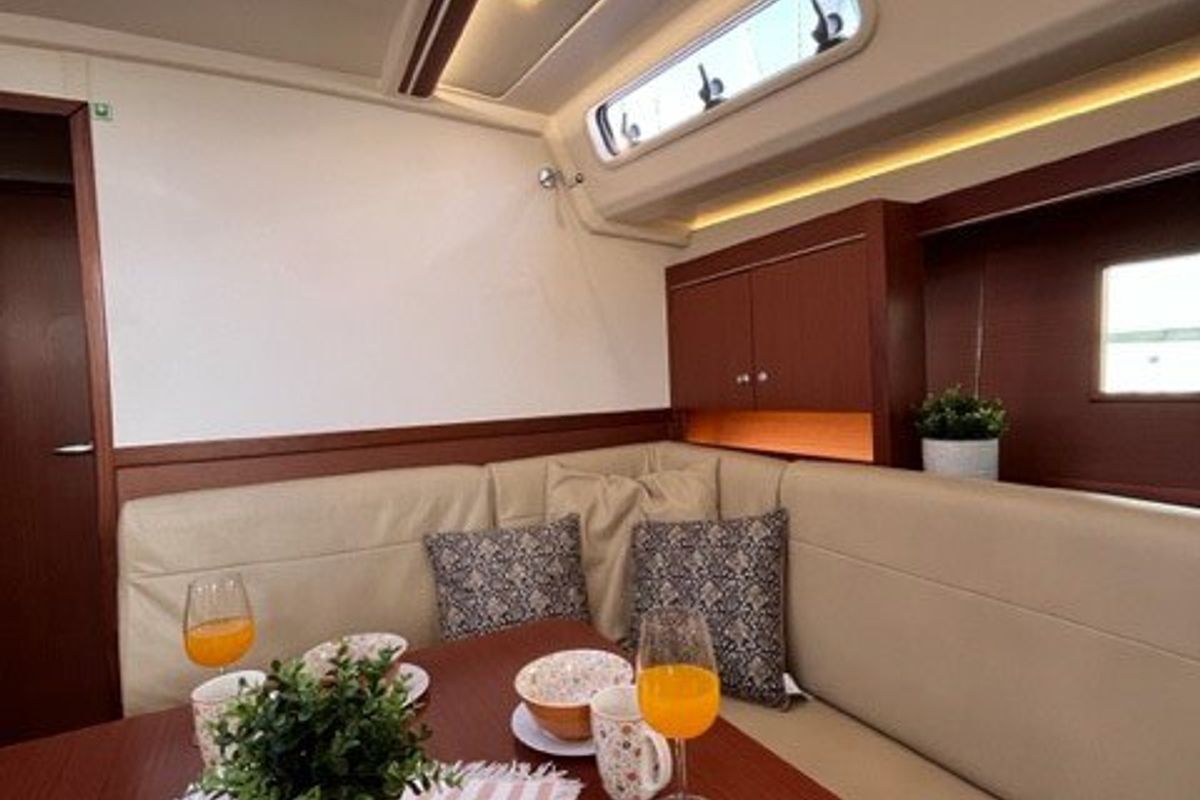 Salon of Maja, a Hanse Yachts Hanse 455 sailboat at Grad Biograd na Moru, Croatia