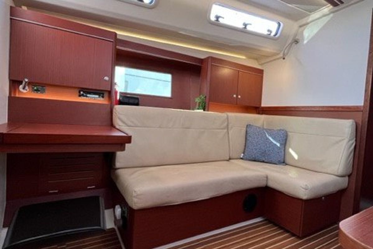 Salon of Maja, a Hanse Yachts Hanse 455 sailboat at Grad Biograd na Moru, Croatia
