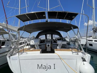 Cockpit of Maja, a Hanse Yachts Hanse 455 sailboat at Grad Biograd na Moru, Croatia