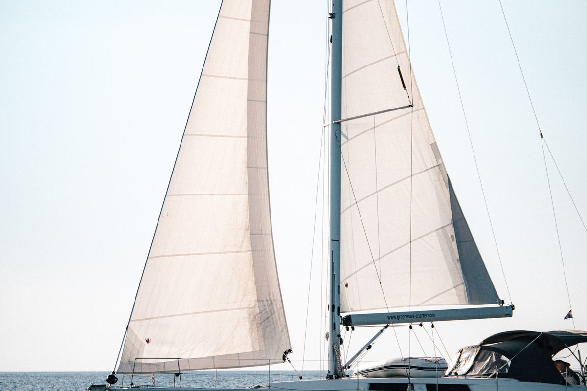 Exterior view of Maja, a Hanse Yachts Hanse 455 sailboat at Grad Biograd na Moru, Croatia