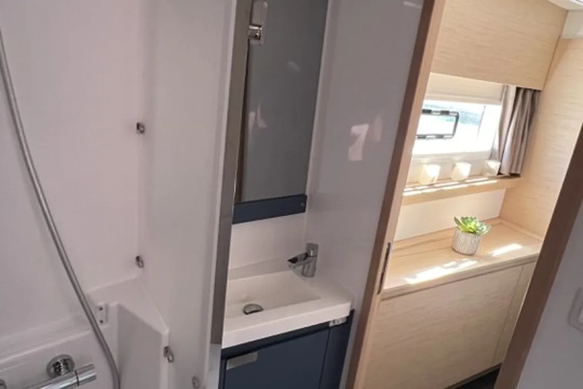 Head on My Precious "E", a Fountaine Pajot Aura 51 catamaran at Municipal Unit of Ellomenos, Greece