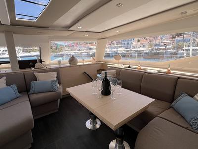 Salon of My Precious "E", a Fountaine Pajot Aura 51 catamaran at Municipal Unit of Ellomenos, Greece