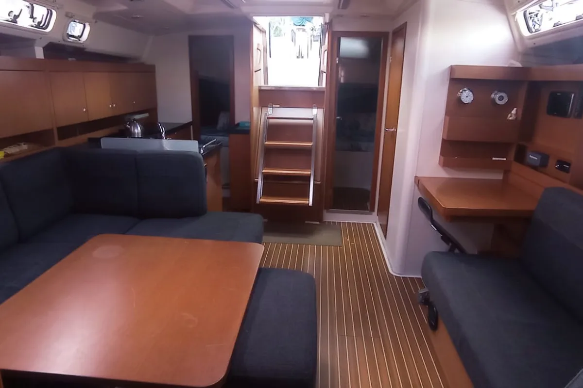 Salon of Juana, a Hanse Yachts Hanse 445 sailboat at Marmaris, Turkey