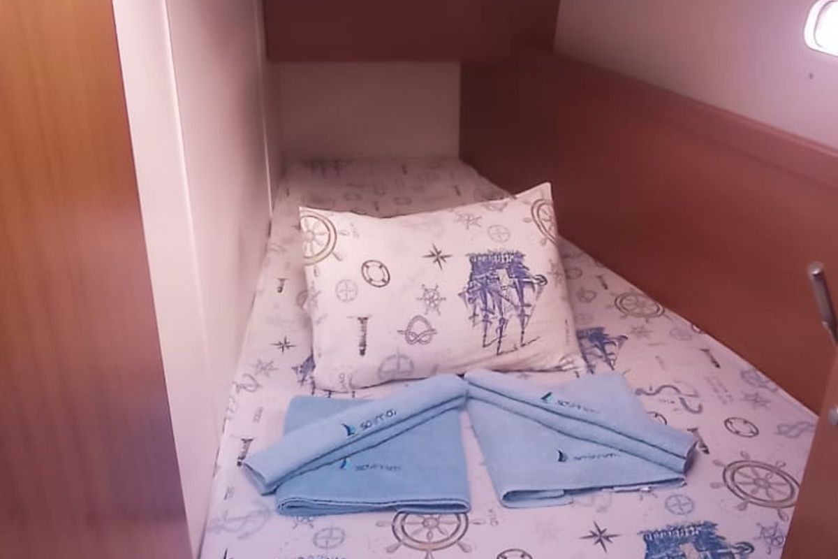 Cabin on Juana, a Hanse Yachts Hanse 445 sailboat at Marmaris, Turkey