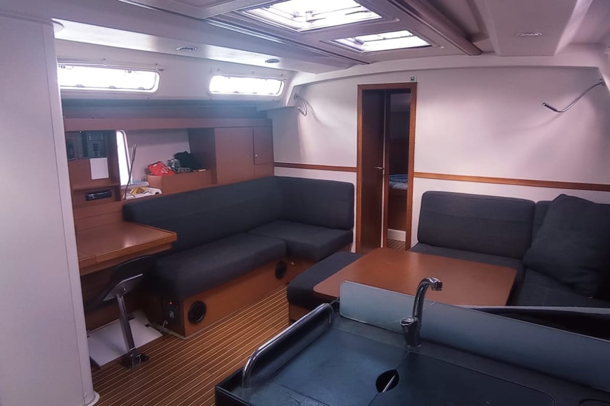 Salon of Juana, a Hanse Yachts Hanse 445 sailboat at Marmaris, Turkey