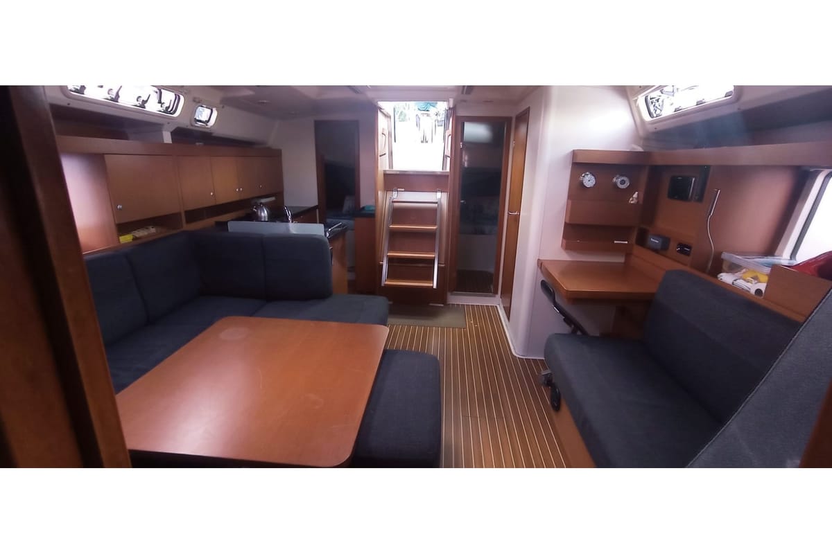 Salon of Juana, a Hanse Yachts Hanse 445 sailboat at Marmaris, Turkey