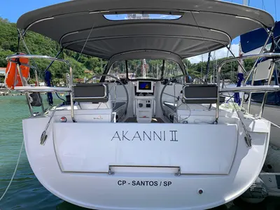 Akanni II, a Delta 41 sailboat at Paraty, Brazil