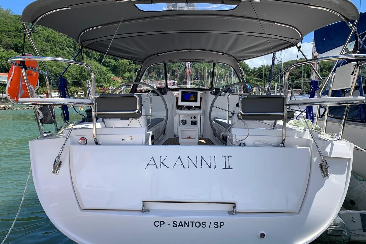 Akanni II, a Delta 41 sailboat at Paraty, Brazil