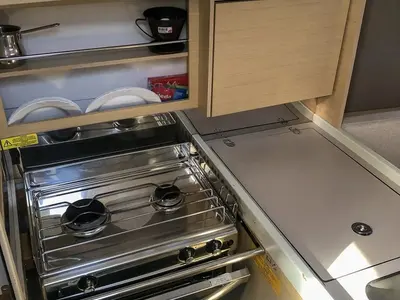 Galley of Arya, a Beneteau Oceanis 30.1 sailboat at Izola / Isola, Slovenia