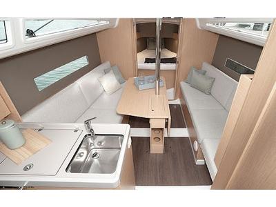 Salon of Arya, a Beneteau Oceanis 30.1 sailboat at Izola / Isola, Slovenia