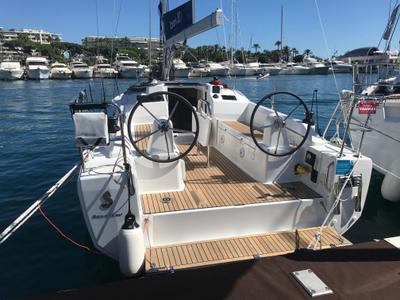 Cockpit of Arya, a Beneteau Oceanis 30.1 sailboat at Izola / Isola, Slovenia