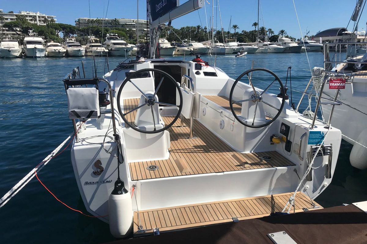 Cockpit of Arya, a Beneteau Oceanis 30.1 sailboat at Izola / Isola, Slovenia