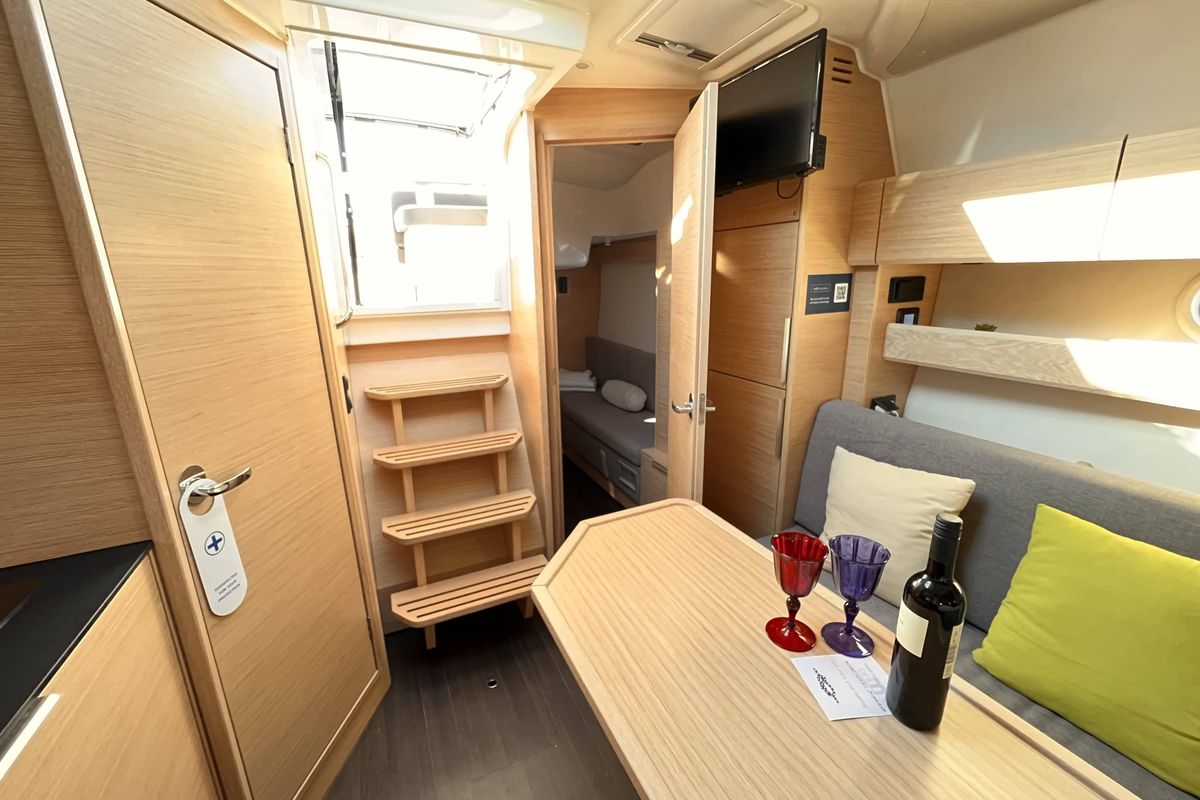 Salon of Palermo, a Bavaria 33 Sport HT motorboat at Grad Biograd na Moru, Croatia