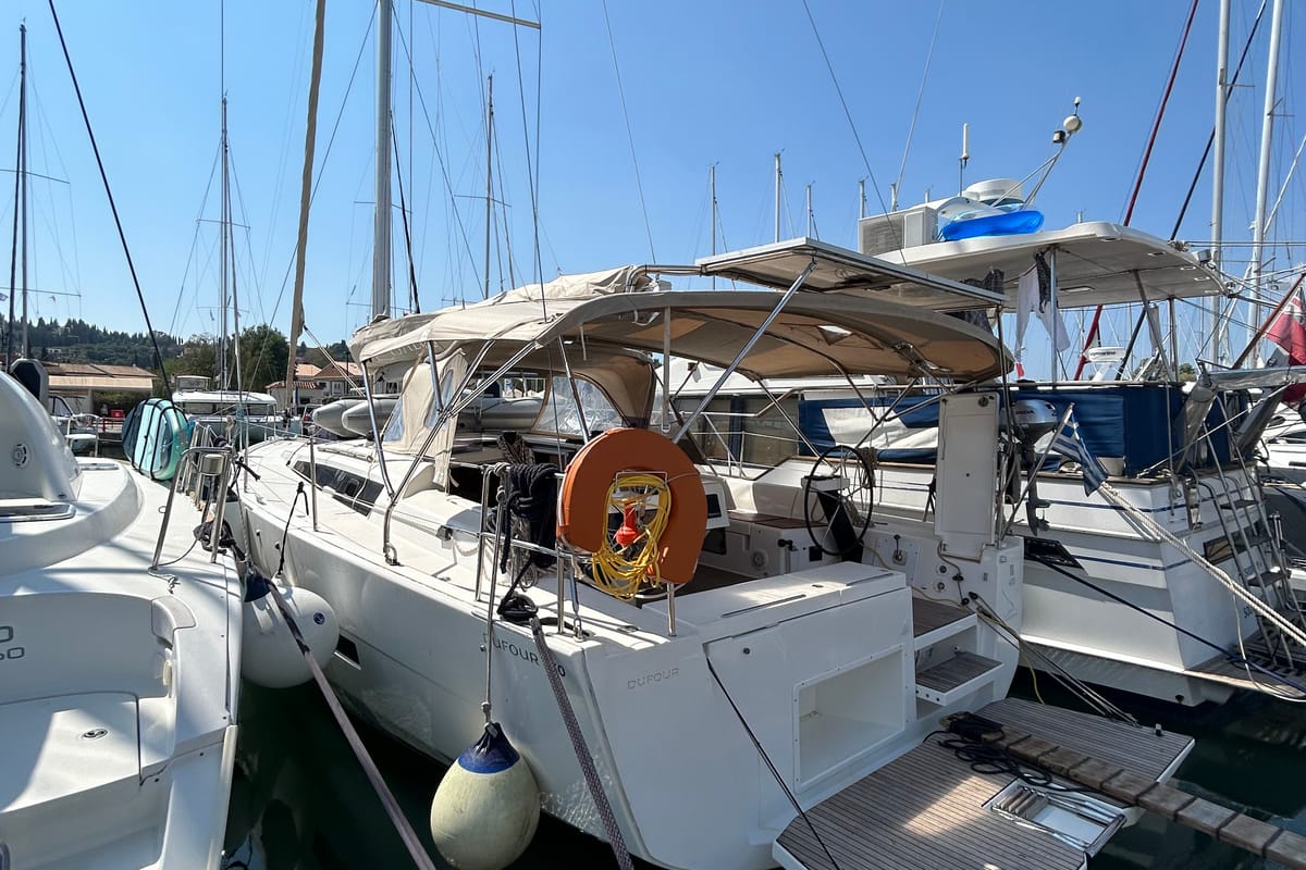 Echo II, a Dufour 430 GL sailboat at Kontokali, Greece