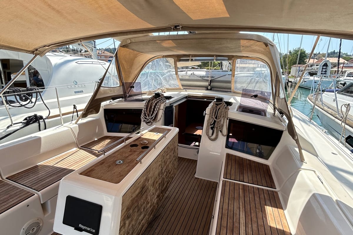 Echo II, a Dufour 430 GL sailboat at Kontokali, Greece