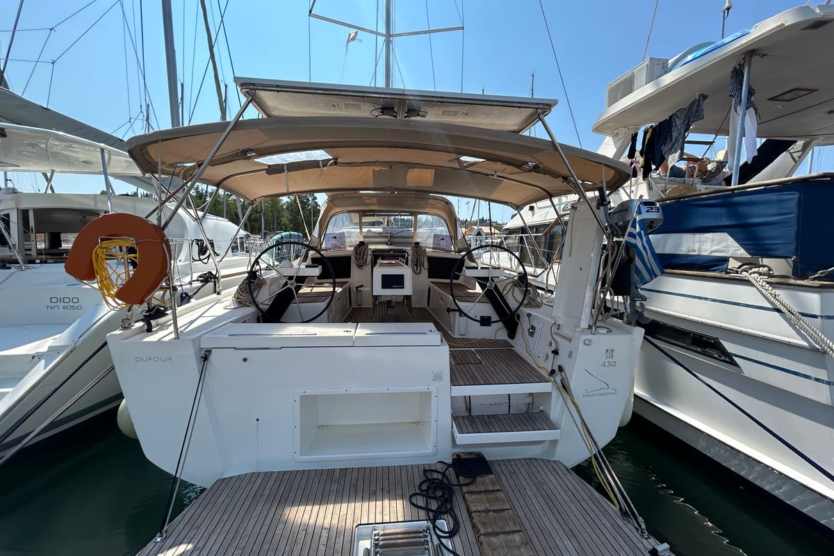 Echo II, a Dufour 430 GL sailboat at Kontokali, Greece