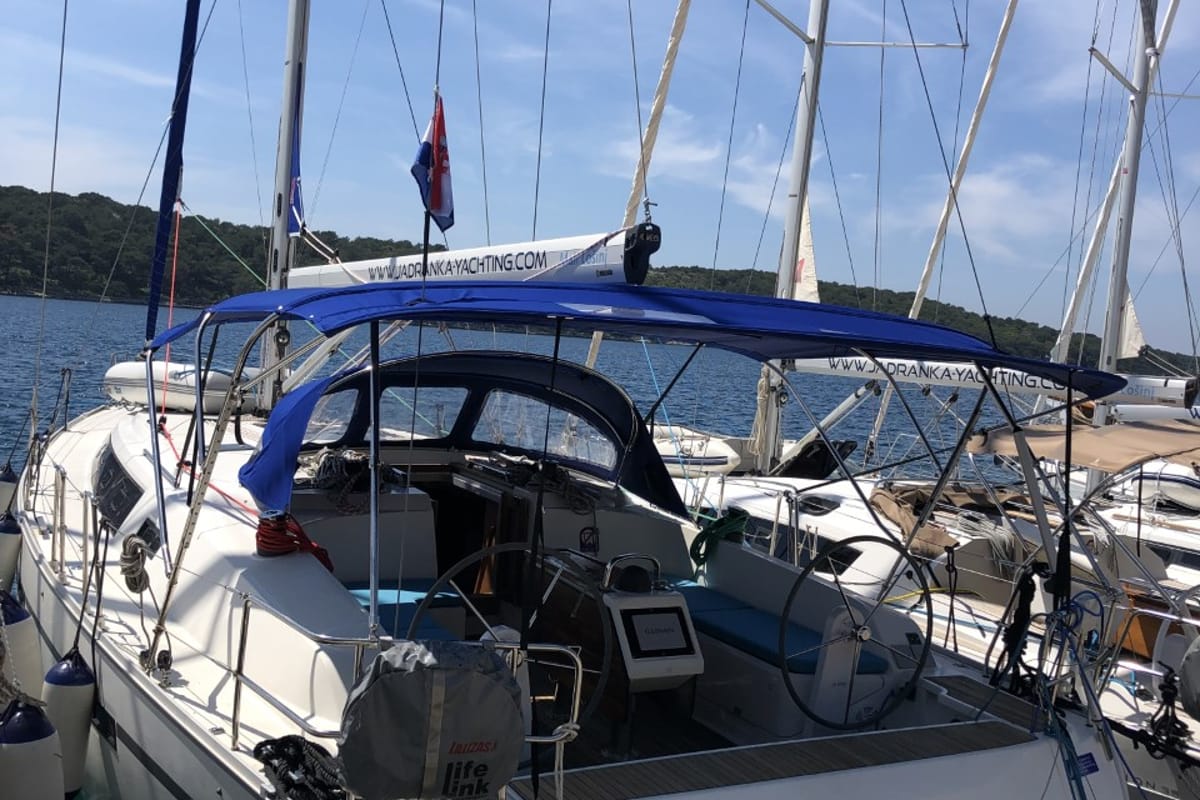 Dea, a Bavaria Cruiser 46 sailboat at Mali Lošinj, Croatia