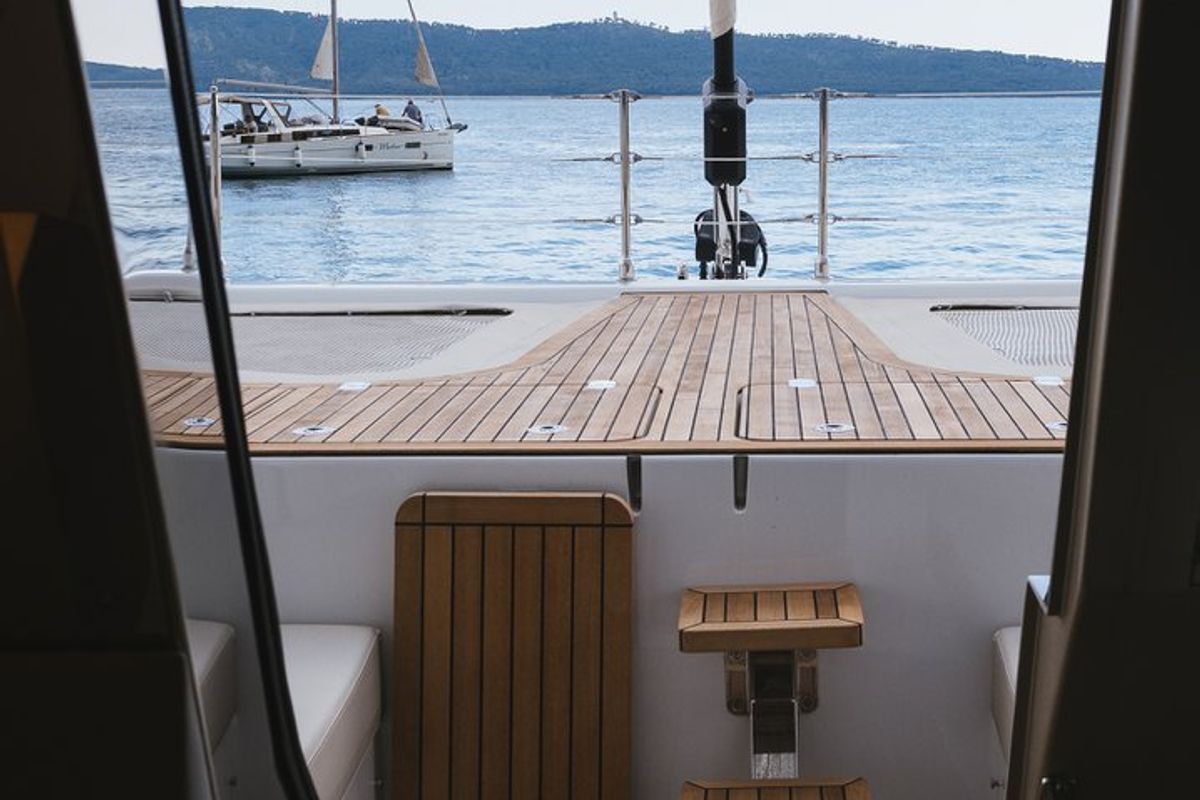 Deck of Sweet Dreams, a Sunreef Yachts Sunreef 50 catamaran at Grad Kaštela, Croatia