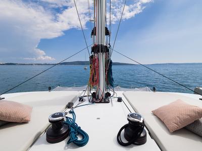 Deck of Sweet Dreams, a Sunreef Yachts Sunreef 50 catamaran at Grad Kaštela, Croatia