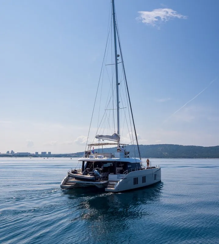 Exterior view of Sweet Dreams, a Sunreef Yachts Sunreef 50 catamaran at Grad Kaštela, Croatia