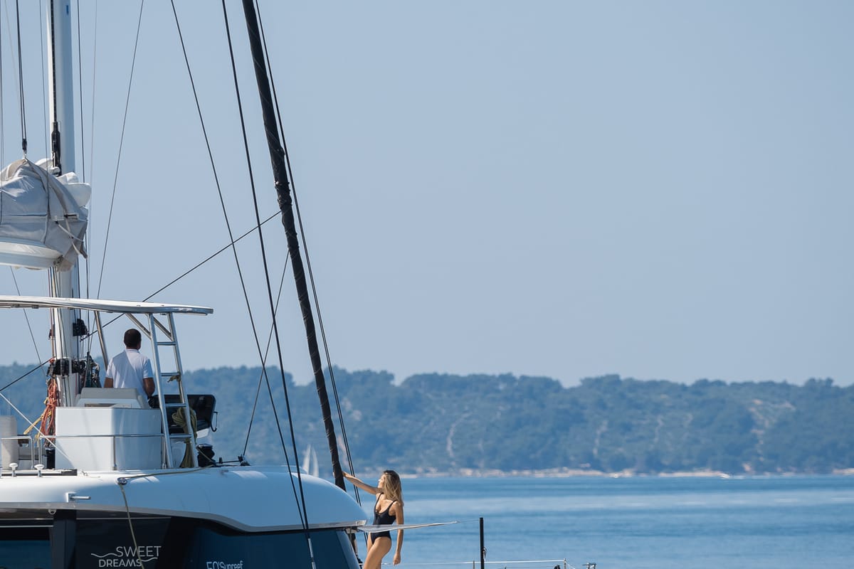 Sweet Dreams, a Sunreef Yachts Sunreef 50 catamaran at Grad Kaštela, Croatia