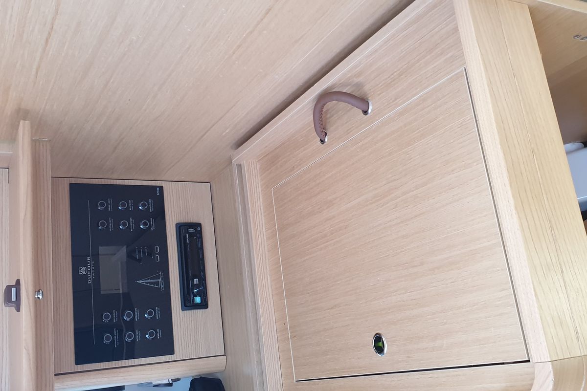 Cabin on Inycum, a Dufour 390 GL sailboat at Tonnarella, Italy