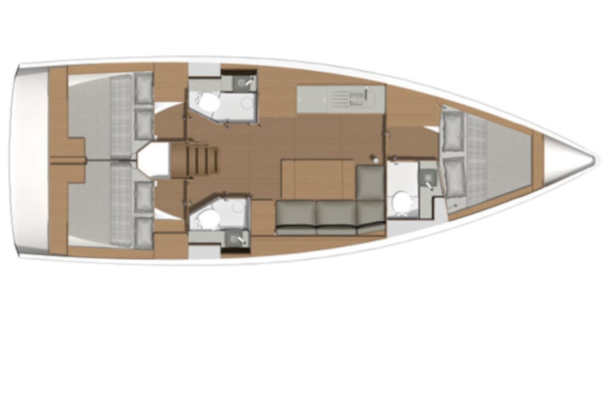 Inycum, a Dufour 390 GL sailboat at Tonnarella, Italy