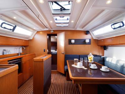 Galley of Astro, a Bavaria Cruiser 46 sailboat at Kos, Greece