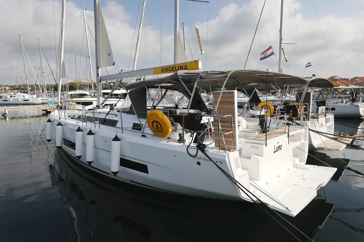 Luna, a Dufour 470 sailboat at Grad Pula, Croatia