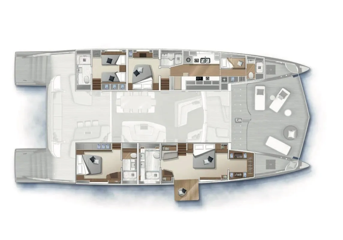 Floor plan of Zenit - First Class (MAR), a Lagoon Seventy 8 catamaran at Alameda, United States