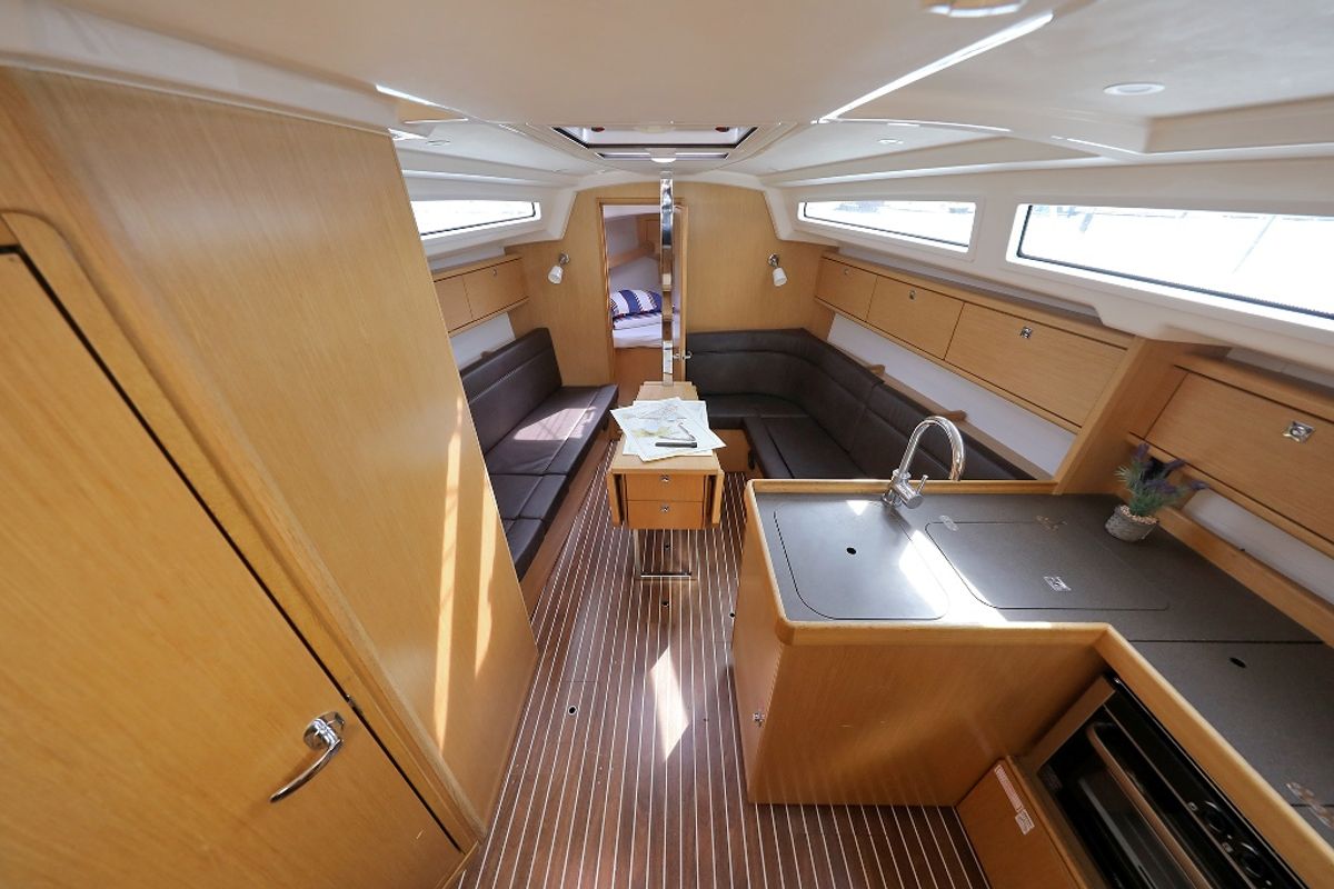 Salon of Arizona, a Bavaria Cruiser 34 sailboat at Grad Vodice, Croatia