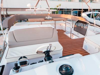 Salon of Star Dust, a Sessa Marine Sessa Fly 47 motorboat at Općina Sukošan, Croatia
