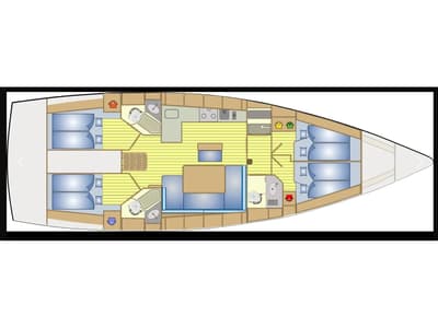 Floor plan of Classic, a Bavaria 46 sailboat at Municipal Unit of Lefkada, Greece