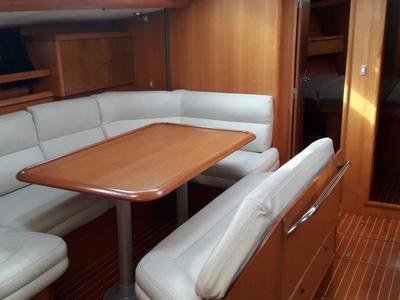 Salon of Hesiodos, a Jeanneau Sun Odyssey 52.2 sailboat at Athens, Greece
